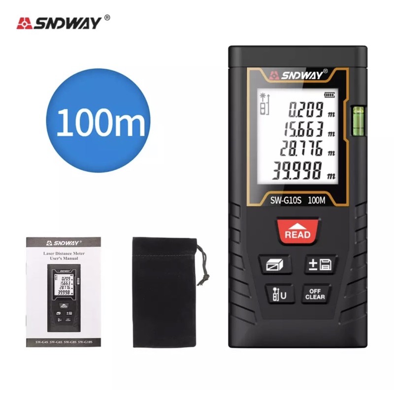 SNDWAY Meteran Laser Digital Distance 100Meter New Version SW-G10S