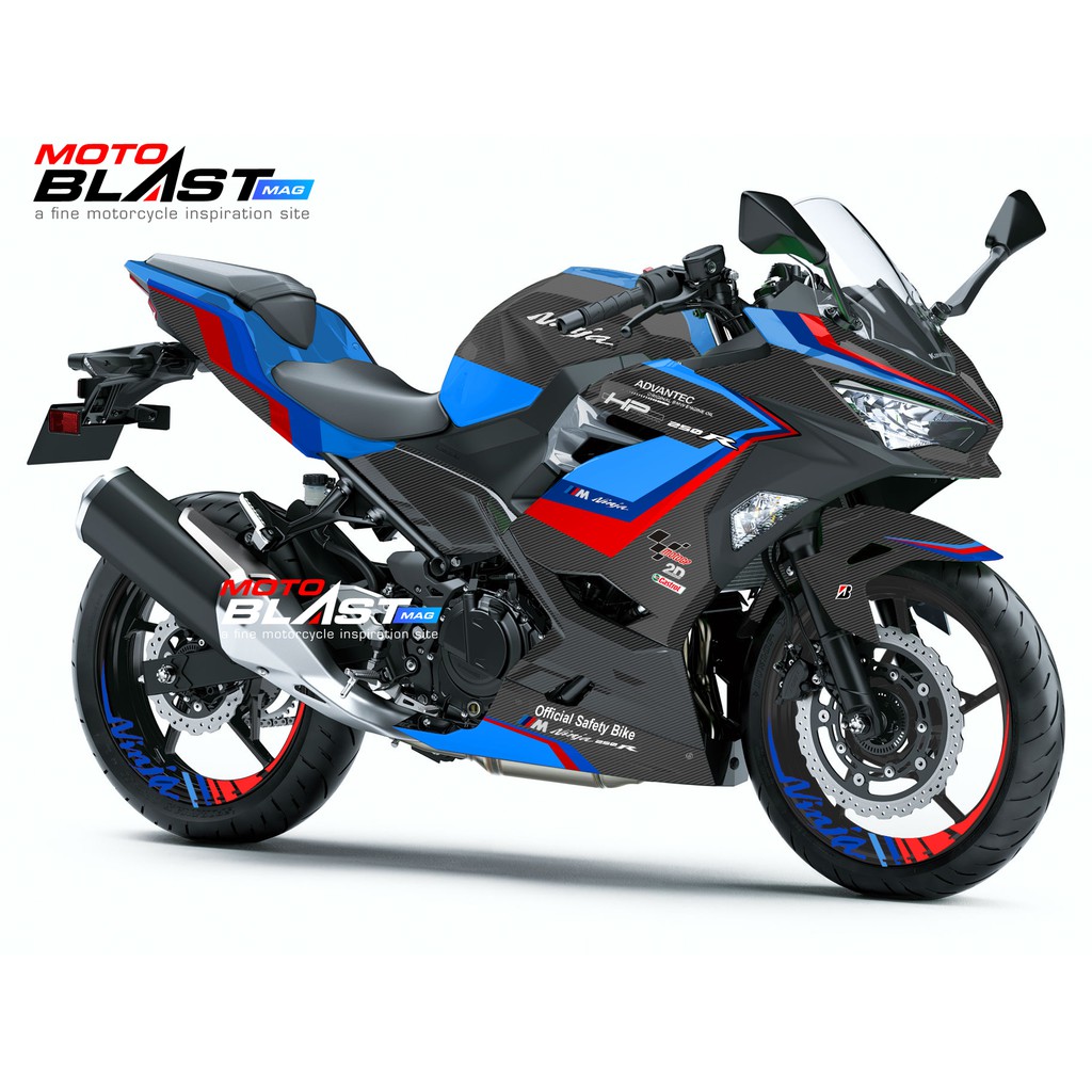 Decal Stiker Full Body NINJA 250R FI 2018-up LIVERY BMW Safety GP - Premium Quality