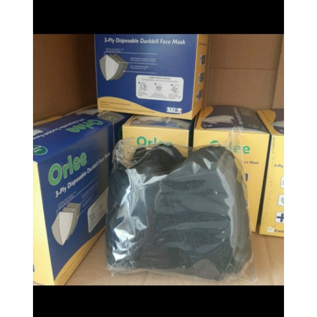 Masker Duckbill Orlee Hitam isi 50 pcs