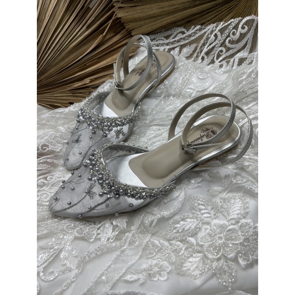 flatshoes syantika silver tail