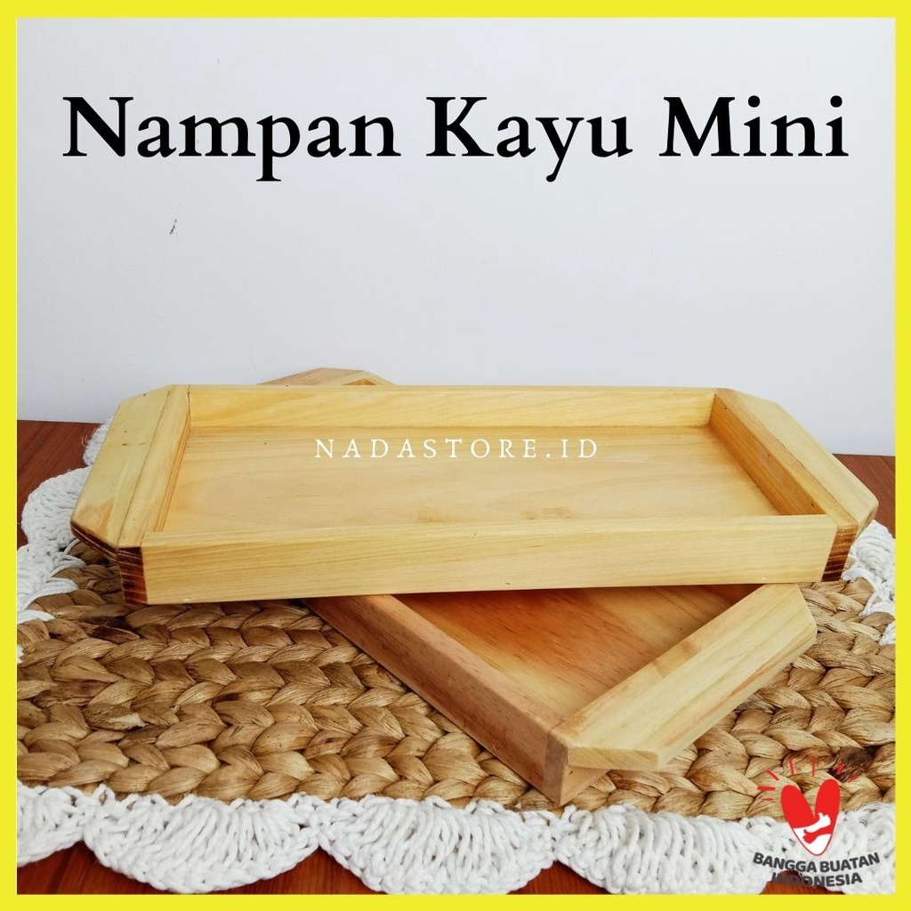 NADASTORE - Nampan Kayu / Tray Wooden Mini , Wooden Serving Tray 30 X 15 X 3 CM
