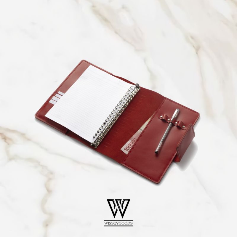 

binder kulit asli A5 agenda ring loose leaf