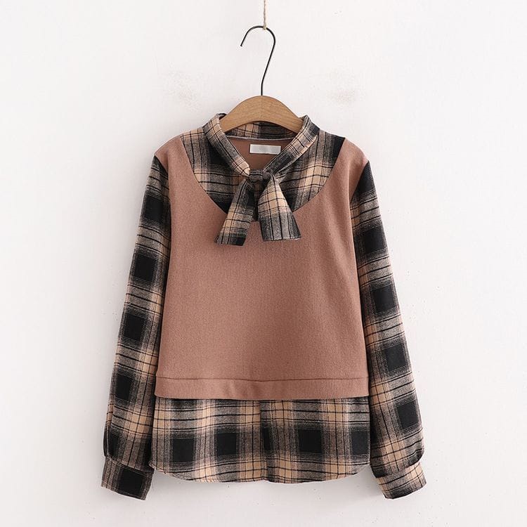 IL - Mido Blouse Top Atasan Flanel Sweater l Blouse Korean Style Wanita