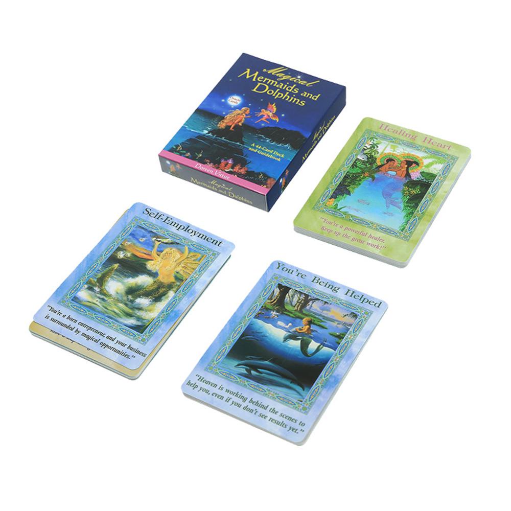 【 ELEGANT 】 Magical Mermaids and Dolphin Board Game Kartu Tarot 44-Card Inspire Dreams