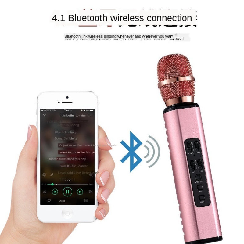 Mic Wireless Bluetooth K6/Microphone Karaoke Stereo Sound player/Mikropon Speaker Super Bas Ktv