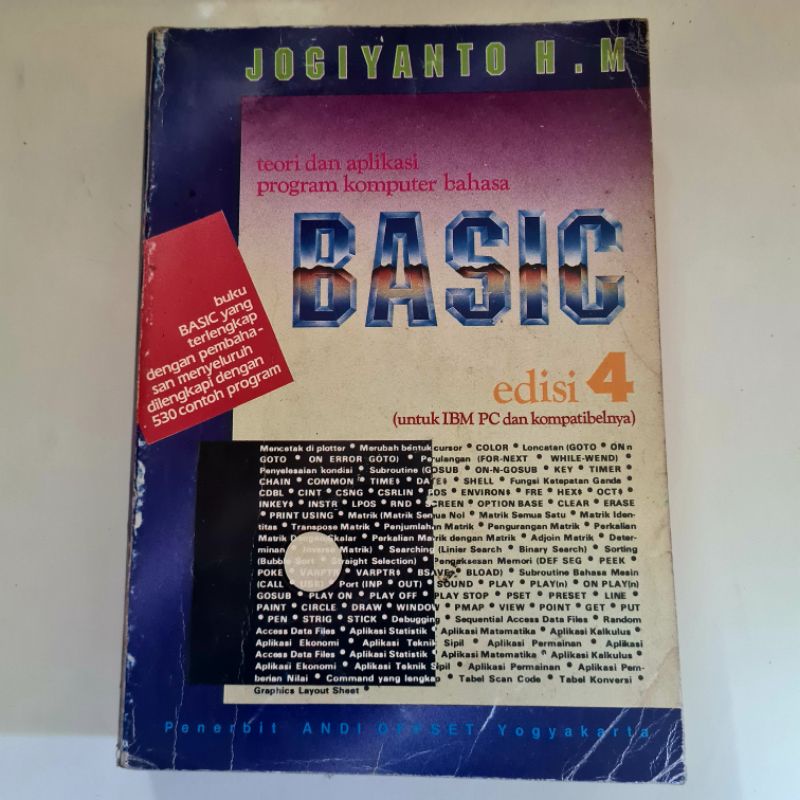 Jual Buku Program Komputer Bahasa BASIC Edisi 4 (Jogiyanto HM) | Shopee ...