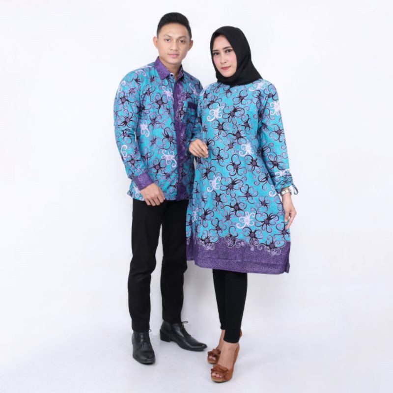 PROMO BATIK COUPLE KELUARGA SARIMBIT sania ruffle batik ori ndoro jowi motif CUMI TOSCA