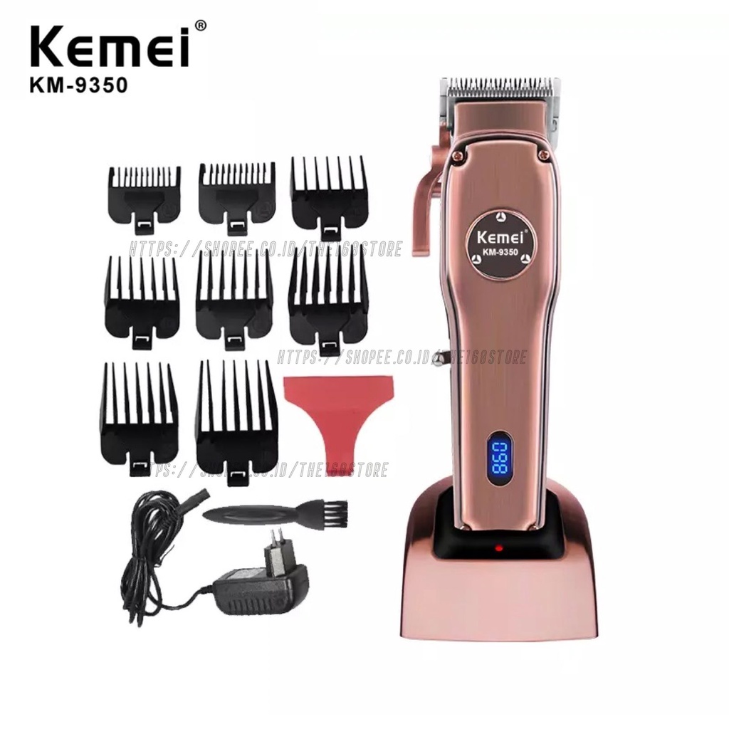 Kemei KM 9350 Alat Cukur Rambut Original Hair Clipper Professional Elektrik Rechargeable Stand Cukuran KM-9350