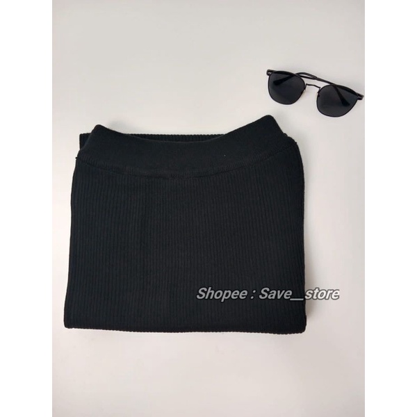 Rok Span Rajut • Rok Rajut Premium • Rok Span Rajut Knitted • Rok Rajut Knitted-BLACK