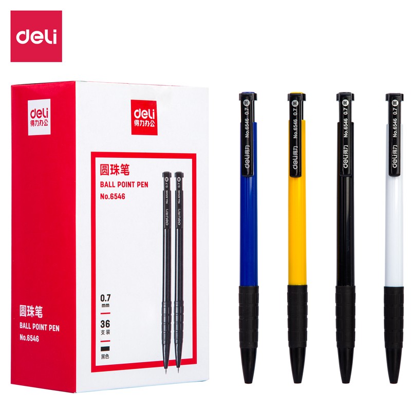 

Deli pulpen 3 warna Retractable isi tinta tebal 6546