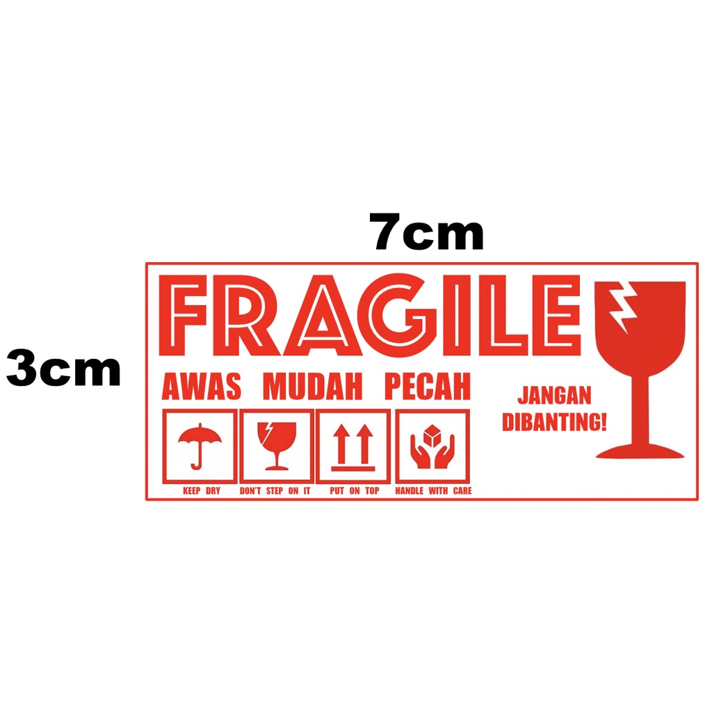 

Sticker Fragile Mudah Pecah Stiker Mudah Pecah Stiker Pecah Belah Label Fragile Murah 3x7cm