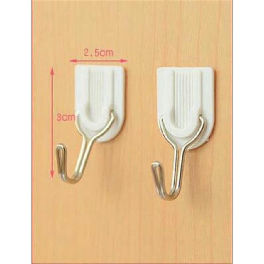 GANTUNGAN HOOK MINI BAJU TEMPEL DINDING PINTU 1 SET 6 PCS SERBAGUNA