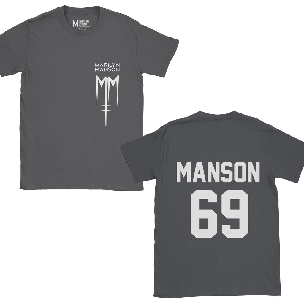 Baju Kaos Band Marilyn Manson 69 Charcoal