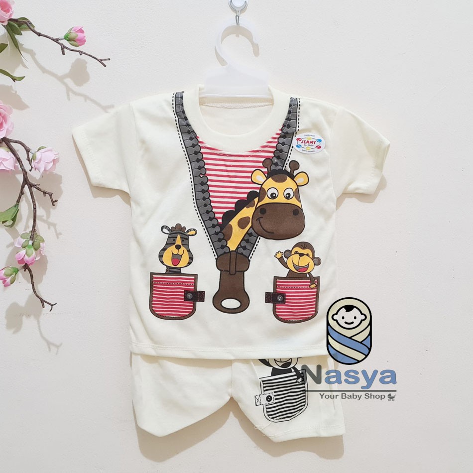 [J-010] Setelan Baju Bayi Pendek Murah Newborn (0-6 bulan)