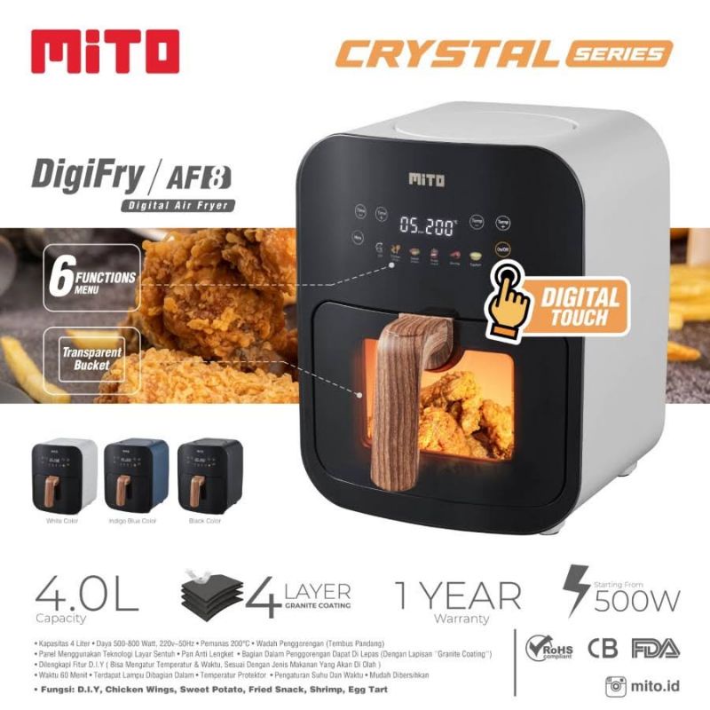 AIR FRYER MITO 6 FUNGSI 4LITER AF8