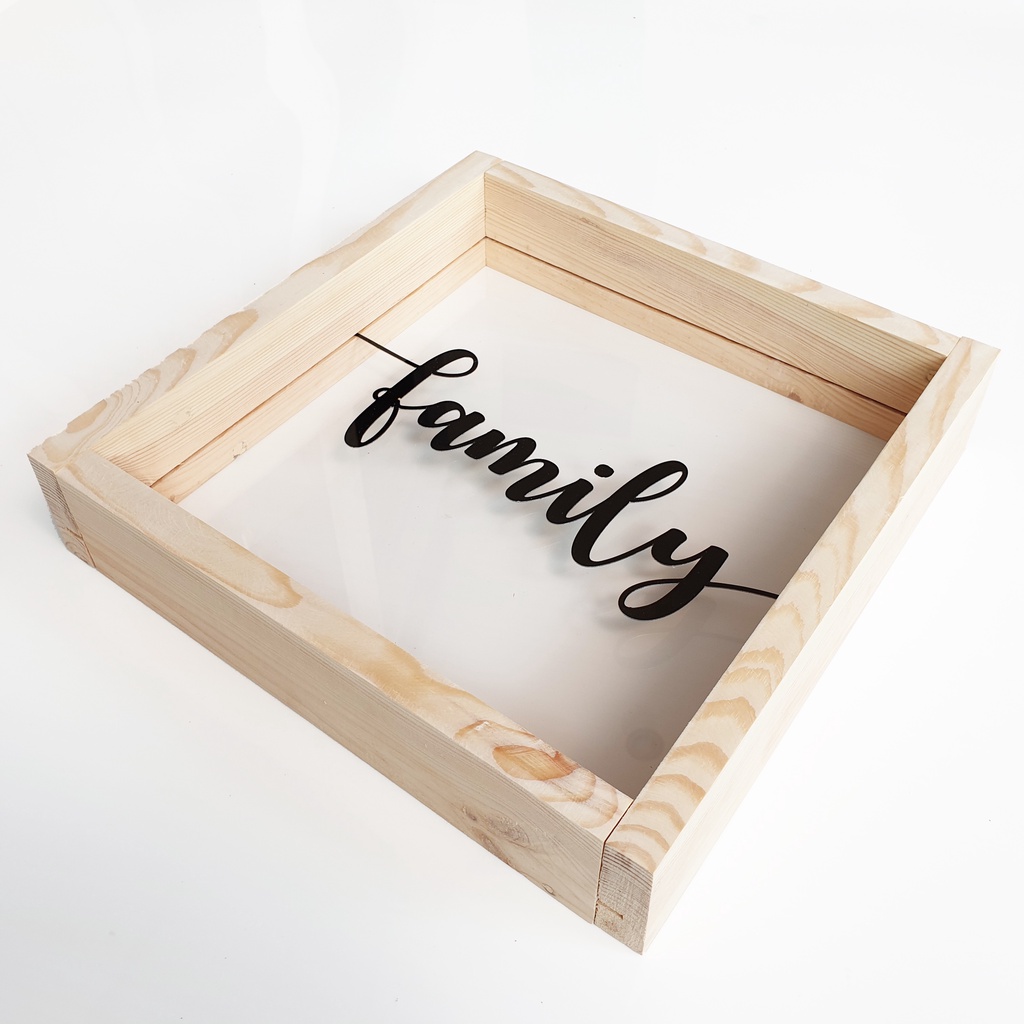 Hiasan Dinding Kayu - Family - Frame kata kata Motivasi