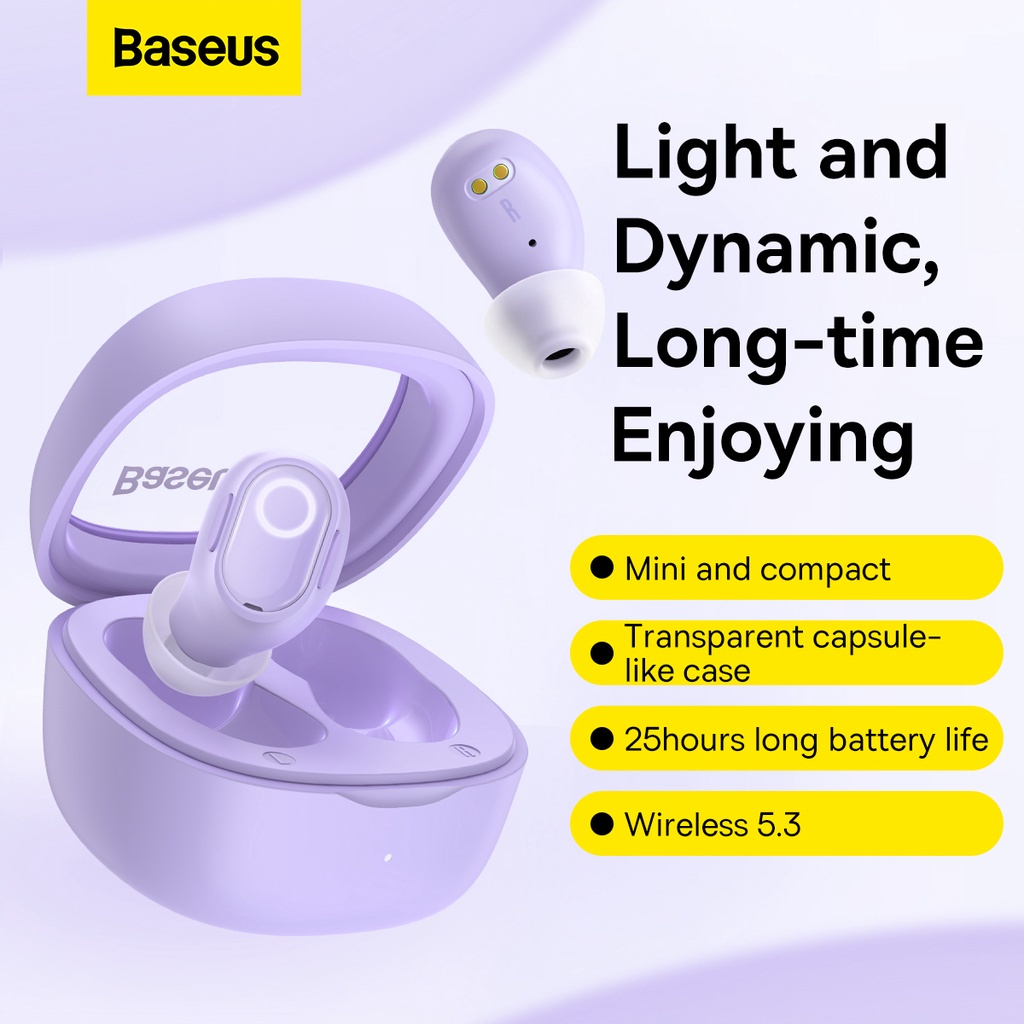 BASEUS TRUE WIRELESS BLUETOOTH EARPHONE MINI EARBUDS TWS WM02 / wm02 plus