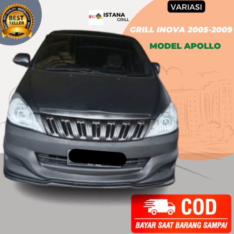 grill inova 2005 2006 2007 2008 2009 apollo/prado list Hitam doff