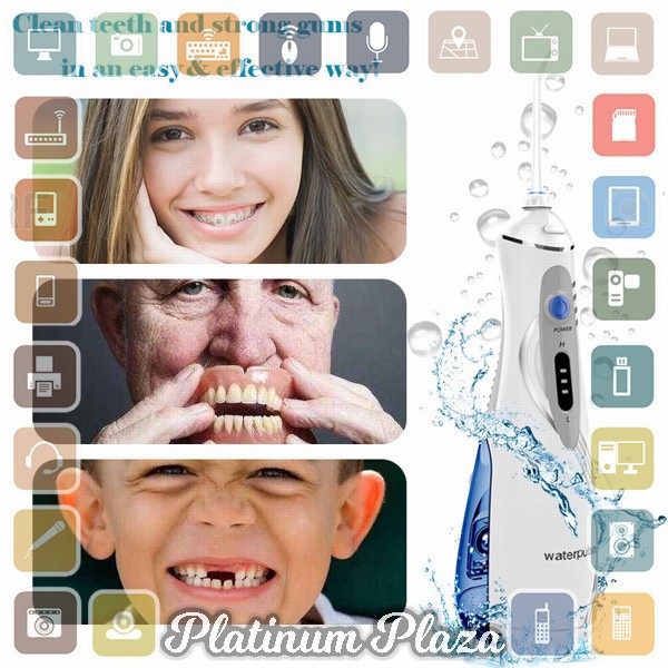 Waterpulse Dental Flosser Alat Semprot Pembersih Gigi - V400Plus - White`TX2BDL-