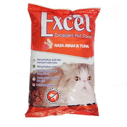 Makanan Kucing Excel Chicken Tuna 500g.