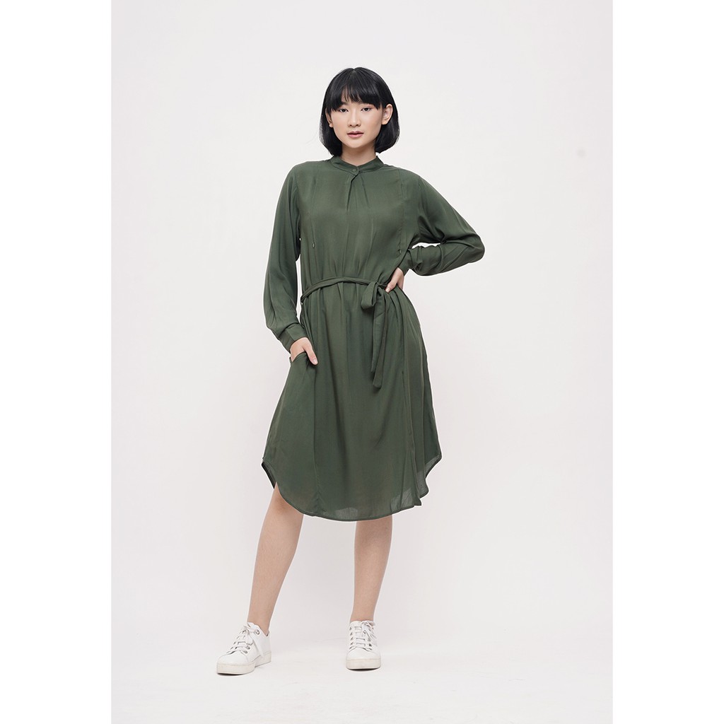 

MONOMOM Tula Dress Army - Baju Menyusui Nursing Wear Stylish Premium