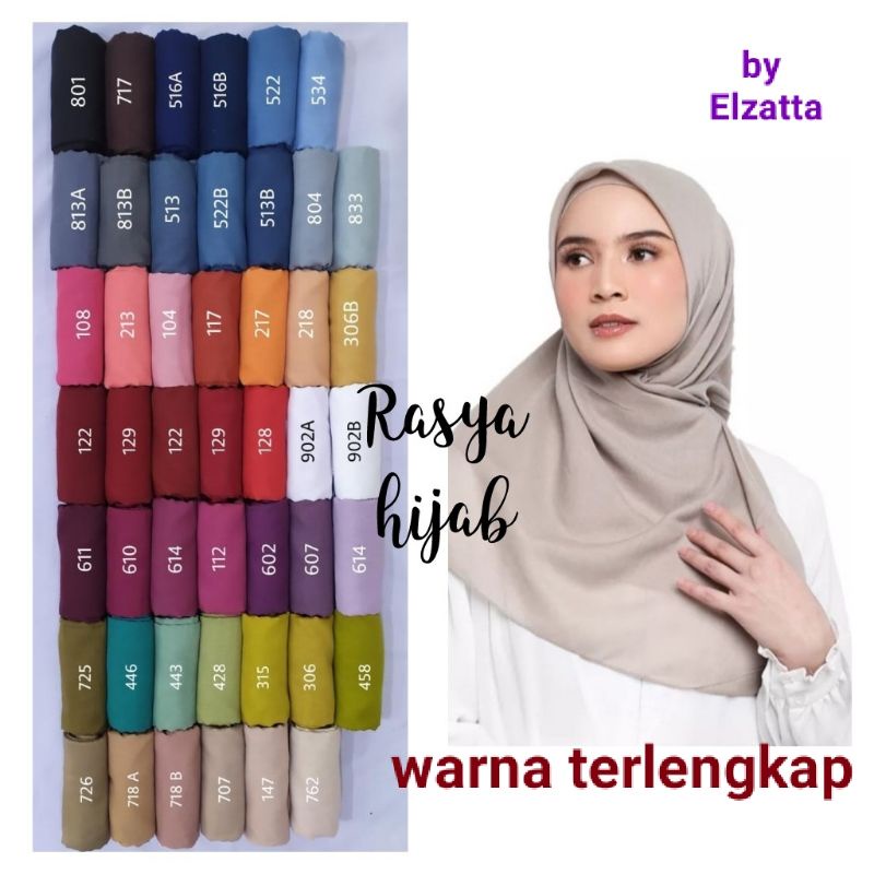 Kerudung Segi Empat Polos Premium Navy Keisha Sadia Elzatta Hijab Jilbab Segi Empat Scarf Ori
