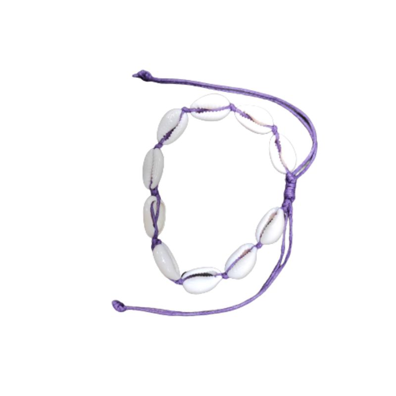 GELANG KERANG/GELANG KERANG LAUT/KERAJINAN KERANG/GELANG UNIK/SUPPLIER GELANG/SEASHELL BRACELET/CLAM-Ungu