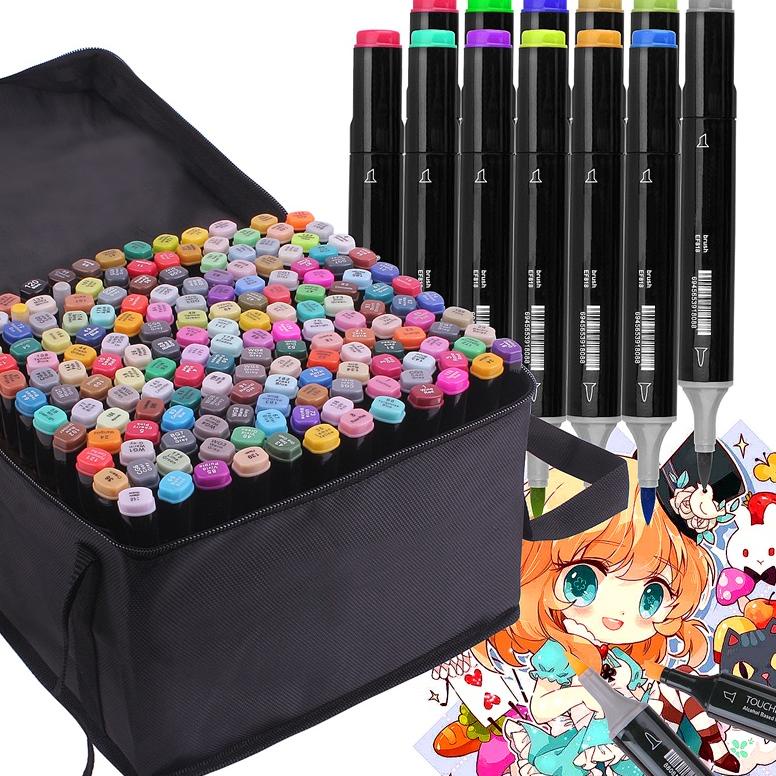 

PROMO SPESIAL touch 80/60/48/36/24/12 Colors Twin Tip Pen Marker Set Dual Head Oily Alcoholic Sketch Markers Brush Pen For Draw Manga Animation Design Art Supplies 3087 KL523