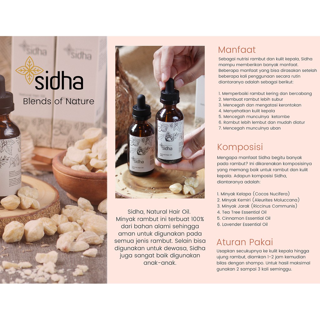 Sidha Natural Hair Oil - Minyak Rambut Alami [Bundling 2 Botol]