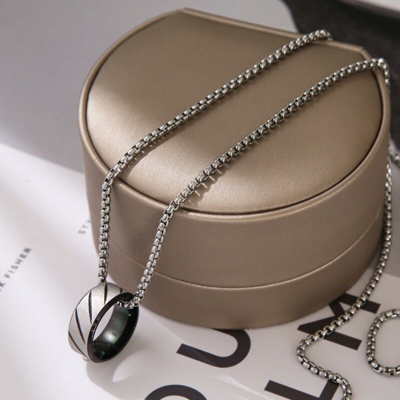 SEALOVE Kasual Pria Trendi Fashion Titanium Kalung Anti Karat Baru Hip Hop necklace Rantai Panjang