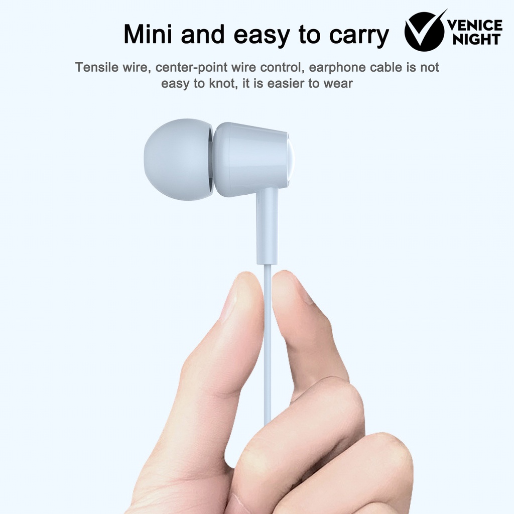 (VNEP) (Berkabel) Headset Earphone Kabel Jack 3.5mm Portable Universal Dengan Mic Subwoofer