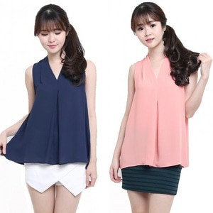 Baju Branded VCB Pleat Navy & VCB Pleat Peach