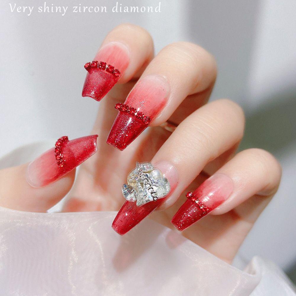 Solighter Nail Art Bor 3D Glitter Manicure Perlengkapan Berlian Imitasi