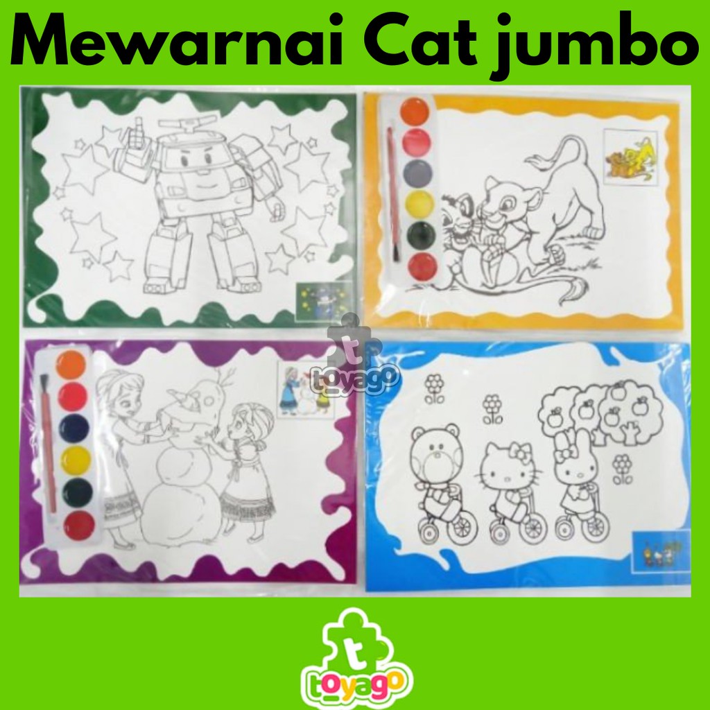 Mewarnai Cat Air Jumbo +-100pcs ukuran Besar Grosir