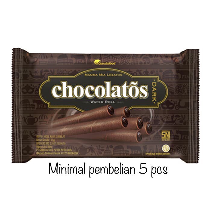 

Gery Chocolatos Dark Wafer Roll mini 1 pack isi 5 bungkus @33 gram