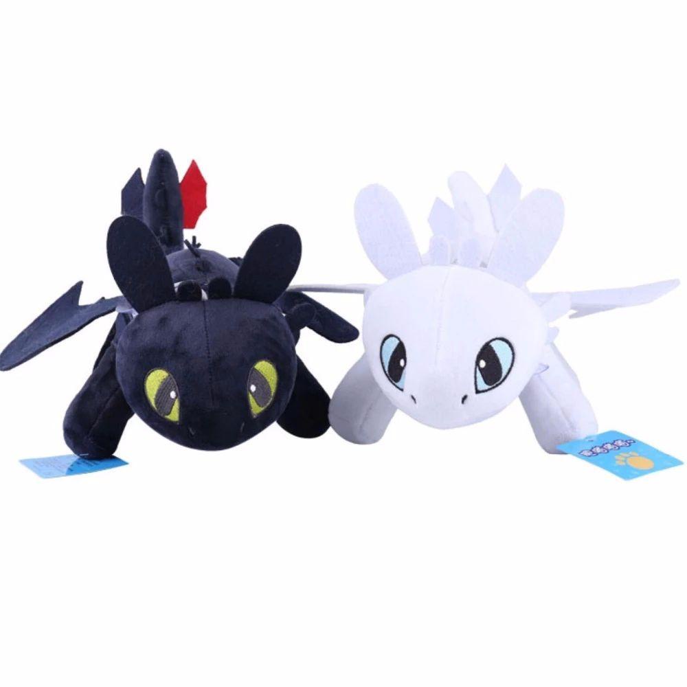 Needway  Toothless Plush Toy Hadiah Anak Karakter Anime Putih Boneka Boneka Hitam