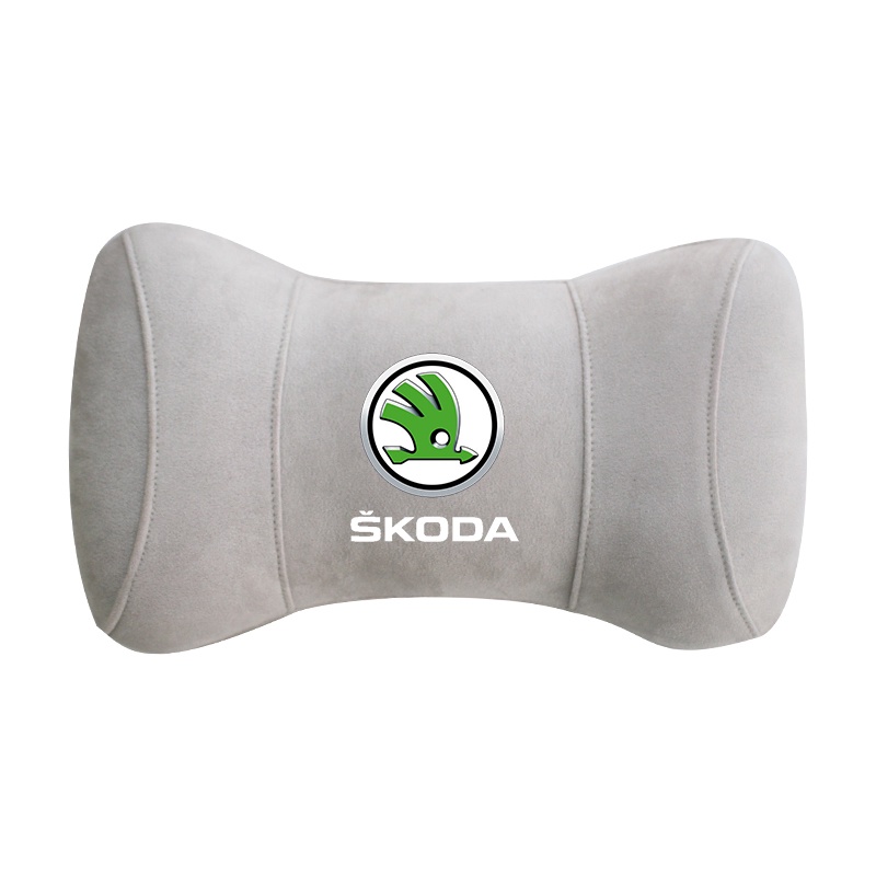 G-club Bantal Leher Bahan Kulit Rusa Memory Foam Untuk Headrest Mobil Skoda