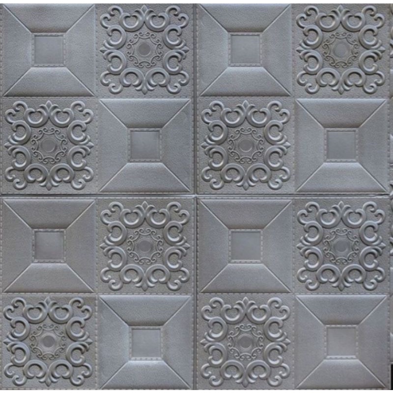 10 LEMBAR WALLPAPER 3D MOTIF BATIK 70x77CM / WALLPAPER BATIK CLASSIC WARNA-10LEMBAR BATIK ABU²