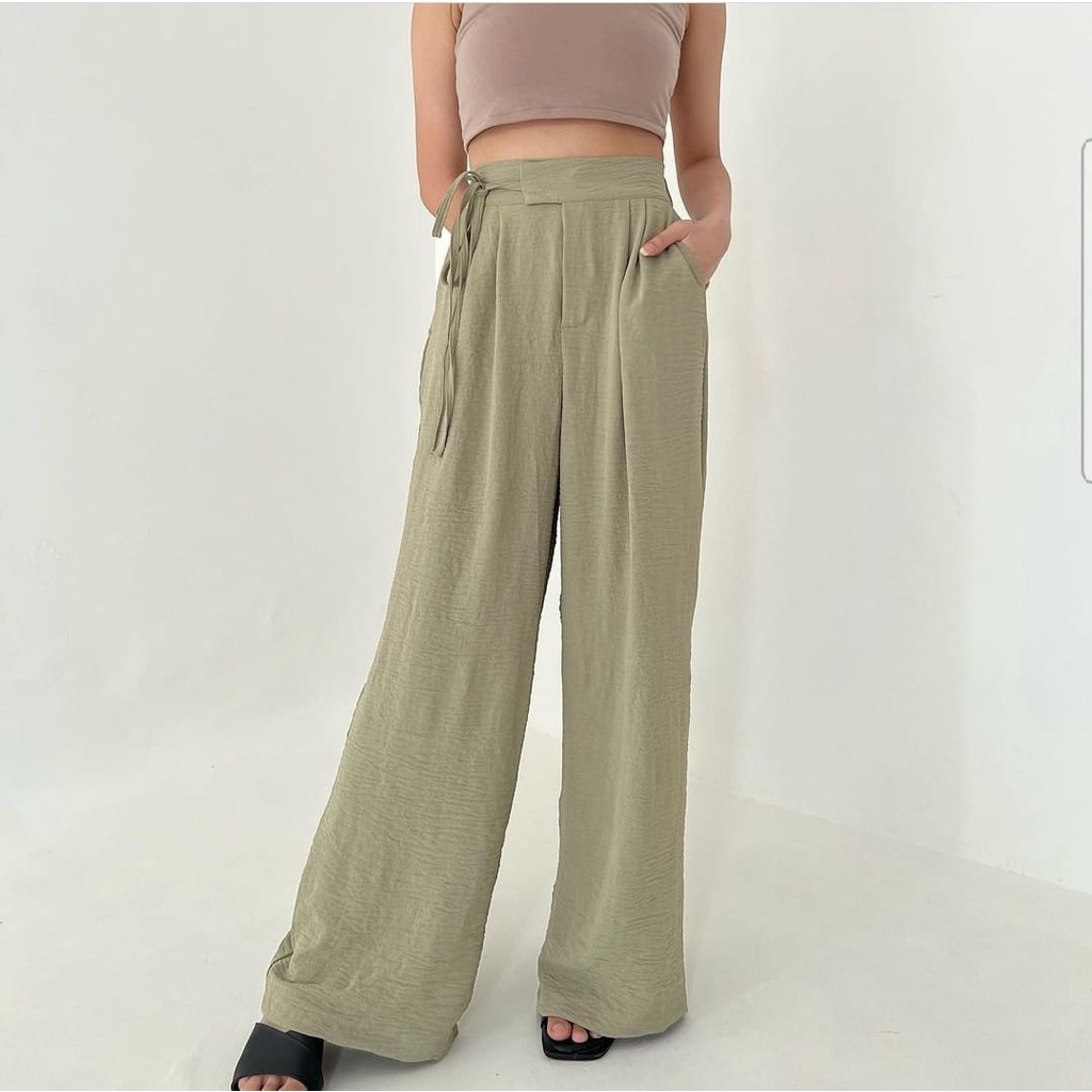 BEFAST - ZEC OOTD Celana Panjang NANAMI / Cancer Pant CRINCLE / Janelle Pant CRINCLE / Celana Panjang Wanita / Fashion Wanita Casual / Celana Kulot Kekinian Remaja ABG / Kulot Polos Terlaris / Trendy / Celana Kerja Formal / Terlaris