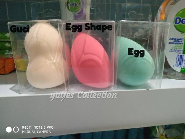 Spon make up spons egg shape guci sponge puff bulat telur beauty makeup kecantikan