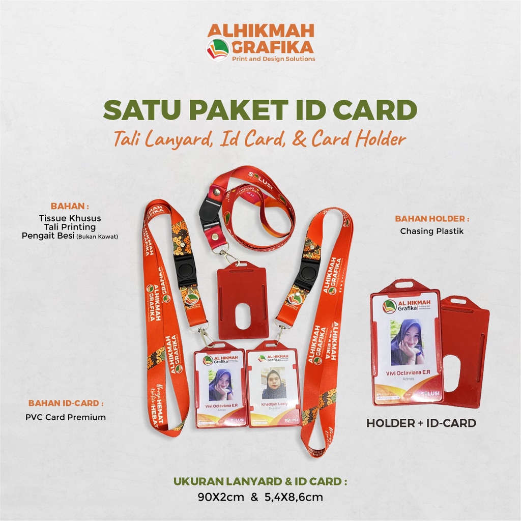 

Name Tag/ Id card Fullset Lanyard + Id Card + Card Holder Plastik