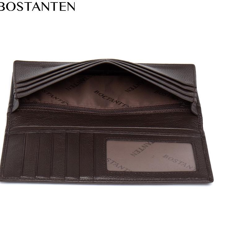 Tren Kekinian.. BOSTANTEN Dompet kulit asli pria Dompet pria gaya bisnis panjang