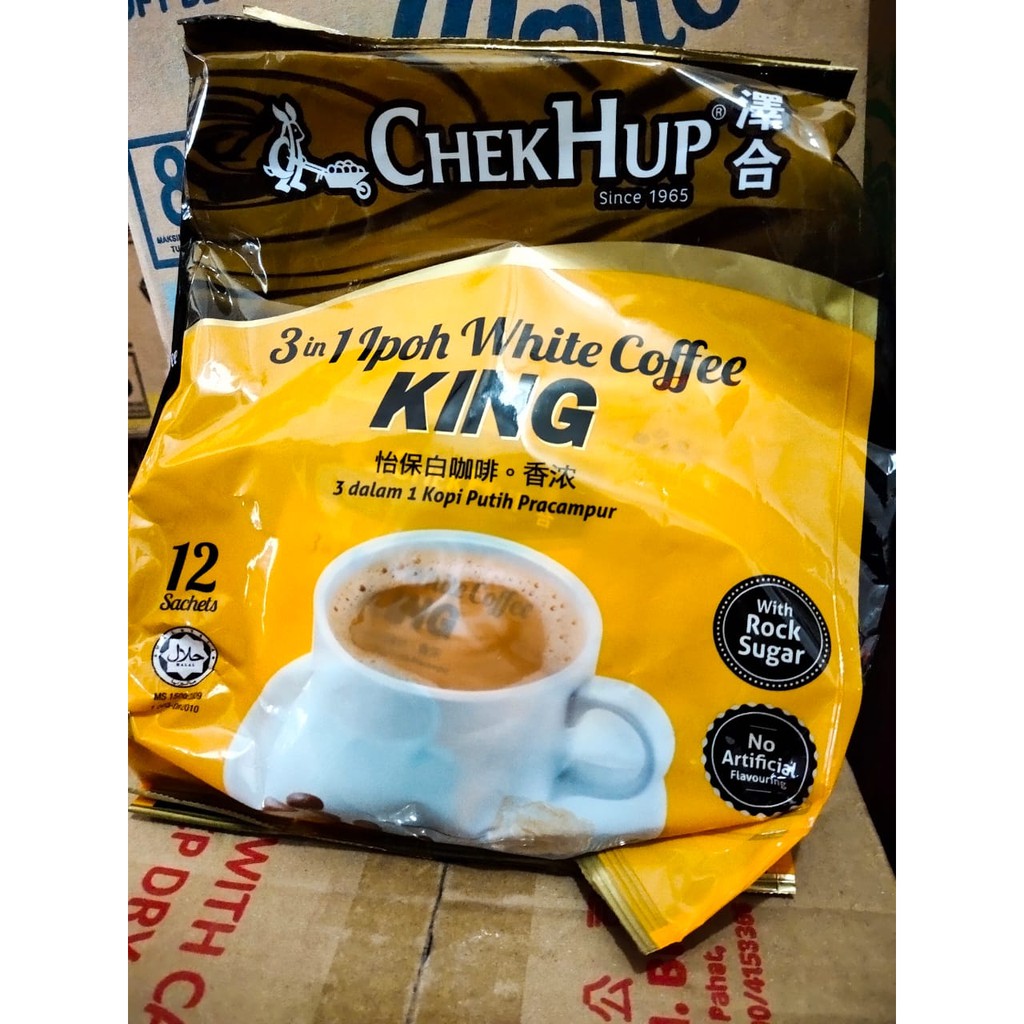 

Kopi Chek Hup 3 in 1 White Coffee King Isi 12