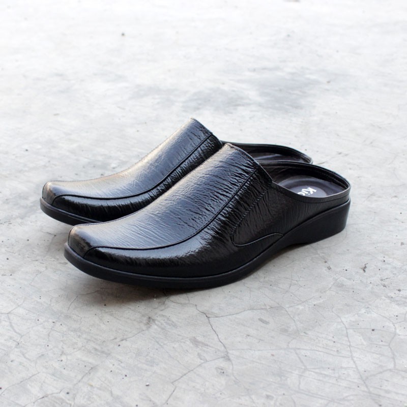 Sepatu Sandal Kulit Asli Pria Model Slop Terbaru S02