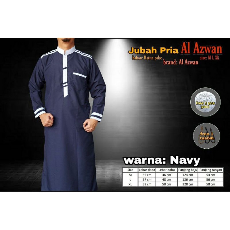jubba gamis cowok Al Azwan original brand