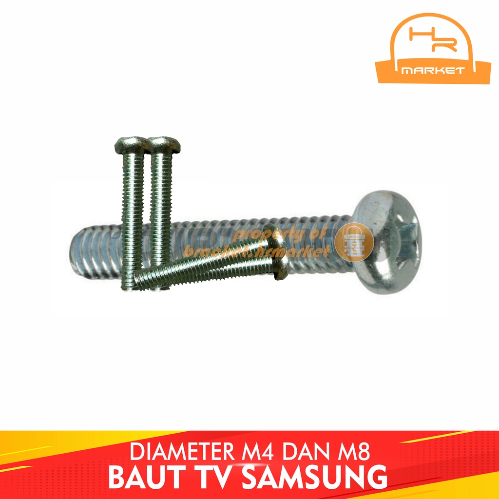 Baut Samsung Bracket Tv 55 Inch Sampai 14 In Untuk di TV Ukuran Diameter M4 Dan M8