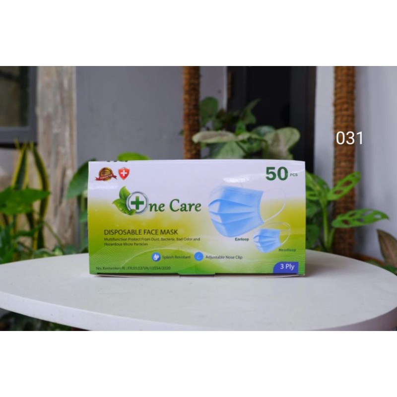 Masker One Care Earloop | Masker OneCare | Masker OneCare Earloop Embos | Masker OneCare 3ply isi 50