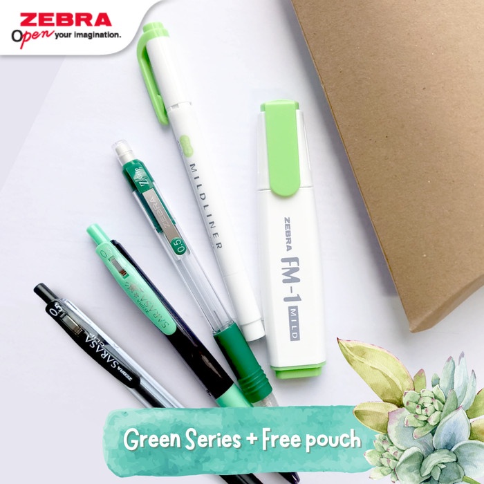 

Zebra Sarasa Mildliner Color Series - Free Limited Edition ZebraPouch - Hijau