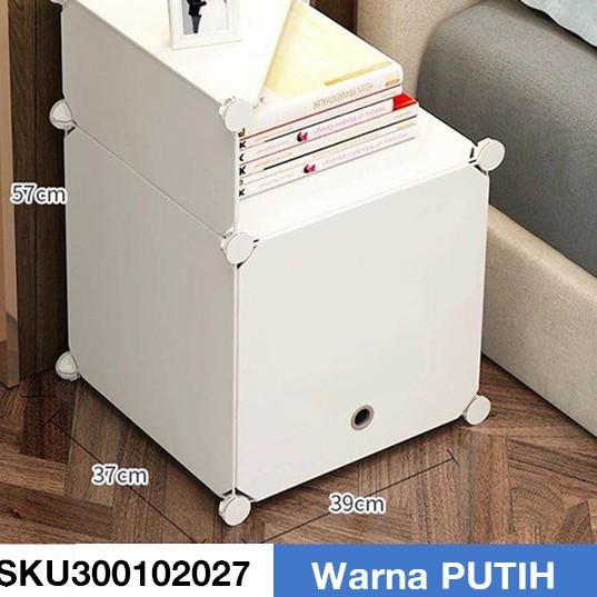 ✫ Sunxin - Lemari Kotak Persegi Plastik Portable Bongkar Pasang Rak Serbaguna Susun Rak Buku 2 Pintu