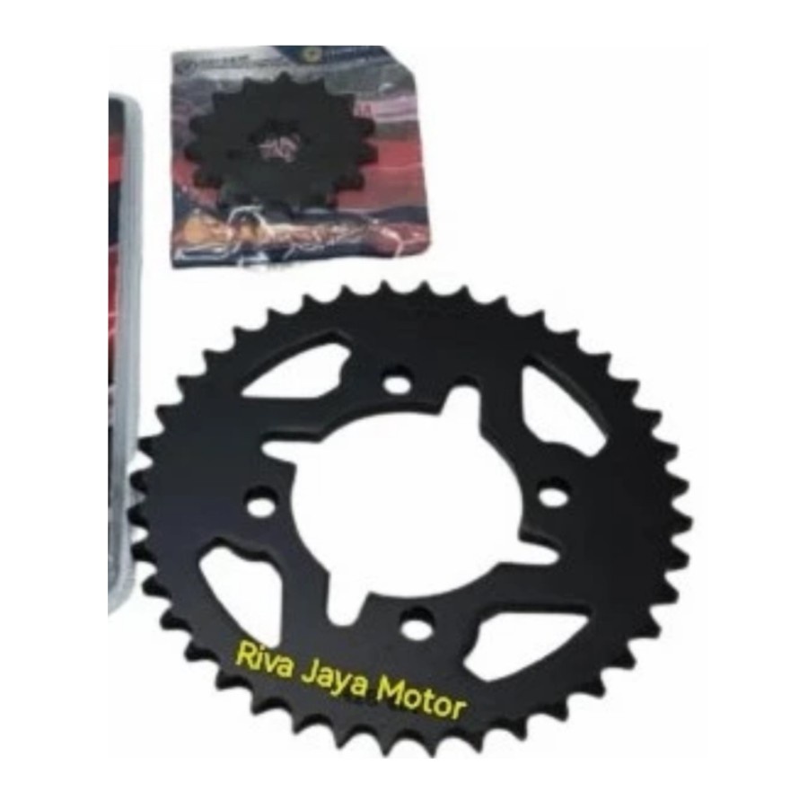 Gear Belakang + Gir Depan Vega ZR Jupiter Z New 428 45t Yuzaka Hitam